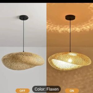 Hand-Woven Wicker Pendant Light