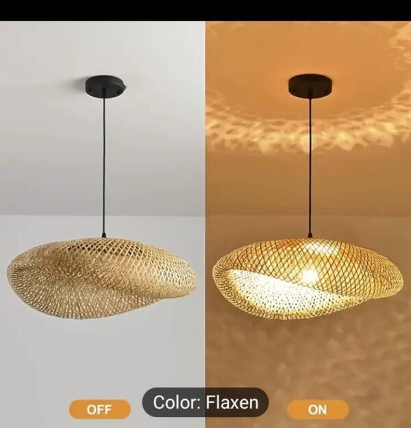Hand-Woven Wicker Pendant Light