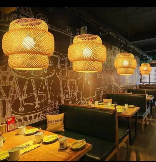 Hand-Woven Bamboo Lantern Pendant Light