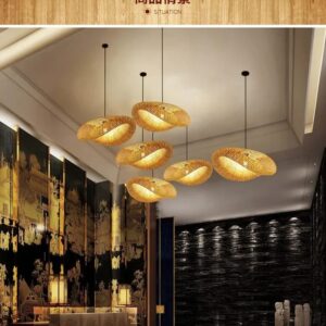 Woven Bamboo Cluster Pendant Lights