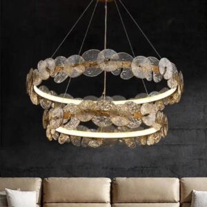 Golden Petal Ring Chandelier