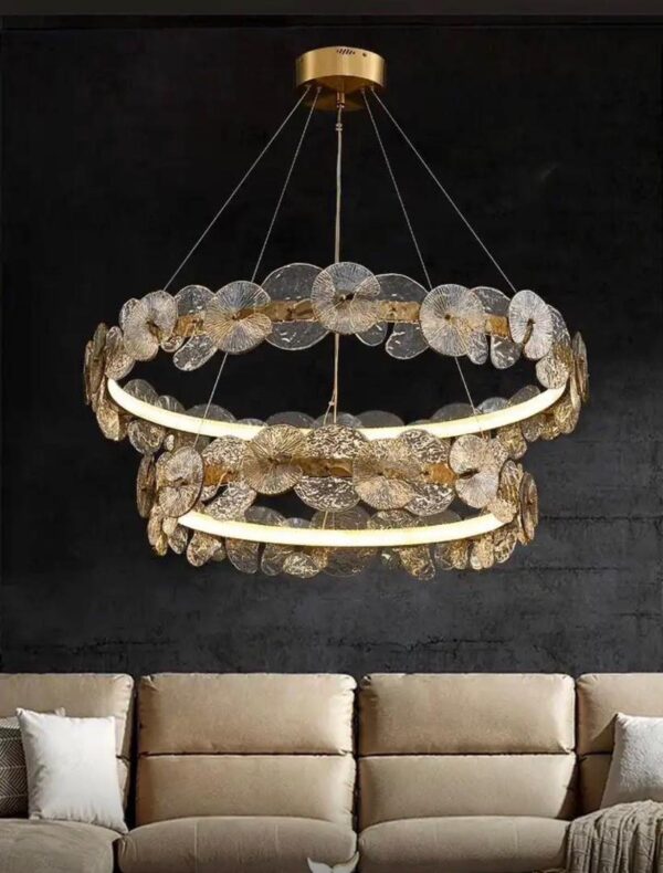 Golden Petal Ring Chandelier