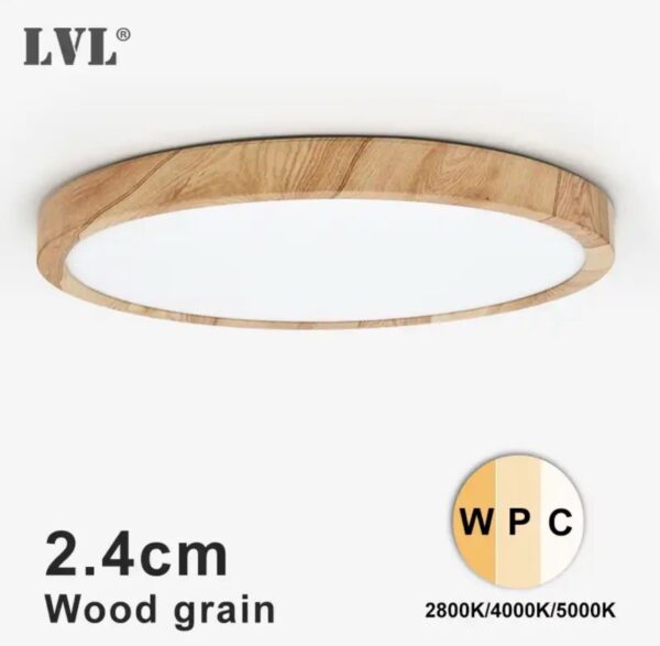 Ultra-Thin Wood Grain LED Ceiling Light