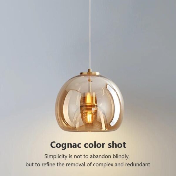 Cognac Glass Globe Pendant Light