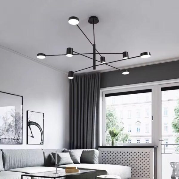Modern Black Sputnik Chandelier