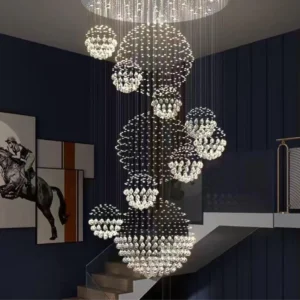 Raindrop Crystal Staircase Chandelier