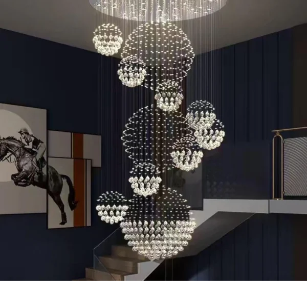 Raindrop Crystal Staircase Chandelier