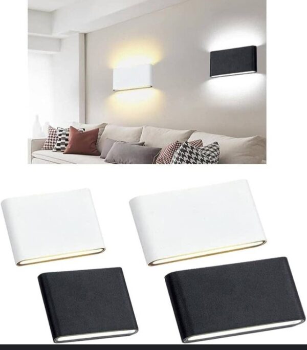 Modern Up-Down Wall Sconce (Black & White)